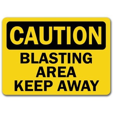 SIGNMISSION Caution Sign-Blasting Area Keep Away-10in x 14in OSHA Safety Sign, 10" L, 14" H, CS-Blasting Area CS-Blasting Area